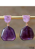 Boho Earrings, Dangle Earrings, Amythyst Tiger Eye